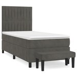vidaXL Sommier à lattes de lit et matelas Gris foncé 90x190 cm Velours