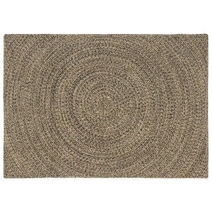 vidaXL Tapis de surface Naturel et noir 140 x 200 cm Jute