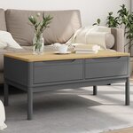 vidaXL Table basse FLORO gris 99x55 5x45 cm bois massif de pin