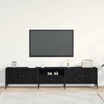 vidaXL Meuble TV Chêne noir 200 x 25 x 44 cm Bois d'ingénierie