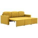 vidaXL Canapé-lit modulaire 3 places Jaune Tissu