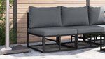 vidaXL Mobilier de jardin avec coussin avec oreiller Noir Aluminium