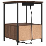 vidaXL Table de nuit avec station de chargement Chêne marron