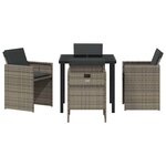 vidaXL Ensemble de salle à manger pour jardin 5 Pièces Gris Poly rotin