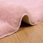 vidaXL Tapis en Fourrure Synthétique de Lapin Olite Rose Ø 200 cm