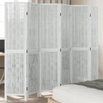 vidaXL Cloison de séparation 6 panneaux blanc bois de paulownia massif