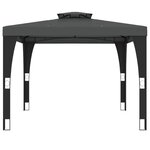 vidaXL Tonnelle à double toit anthracite 2 98x2 98 m acier