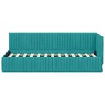 vidaXL Cadre de lit d'angle Turquoise 80 x 200 cm Velours