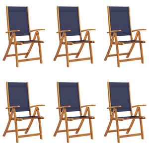 vidaXL Chaises pliables de jardin lot de 6 bois d'acacia et textilène