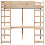 vidaXL Cadre de lit mezzanine Naturel 90 x 190 cm Pin massif