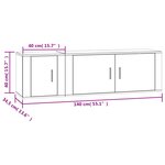 vidaXL Ensemble de meubles TV 2 Pièces Chêne fumé Bois d'ingénierie