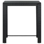 vidaXL Table de bar de jardin Noir 100x60 5x110 5 cm Résine tressée