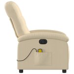 vidaXL Fauteuil inclinable de massage électrique crème tissu