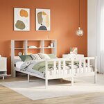 vidaXL Lit bibliothèque sans matelas blanc 140x200 cm bois pin massif