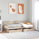 vidaXL Lit de jour avec tiroirs sans matelas 90x190 cm bois massif