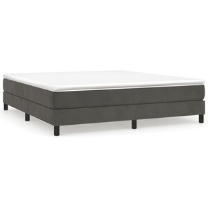 vidaXL Cadre de lit gris foncé 180x200 cm velours