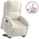 vidaXL Fauteuil inclinable Crème Velours