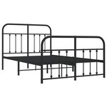vidaXL Cadre de lit métal sans matelas avec pied de lit noir 120x190cm
