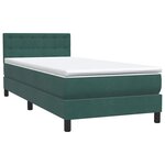 vidaXL Sommier à lattes de lit et matelas vert foncé 90x210 cm velours