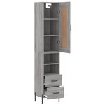 vidaXL Buffet haut Sonoma gris 34 5x34x180 cm Bois d'ingénierie