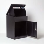 Boîte à colis moyenne 1 porte Noire à accès frontal Acier galvanisé SMART PARCEL BOX®