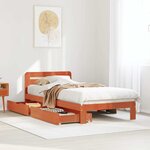 vidaXL Cadre de lit sans matelas cire marron 75x190 cm bois pin massif