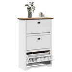 VidaXL Étagère à chaussures BODO blanc et marron 80x35x118 cm