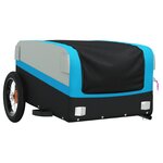 vidaXL Remorque de vélo noir et bleu 30 kg fer