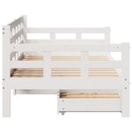 vidaXL Lit de jour et tiroirs sans matelas blanc 90x200 cm bois massif