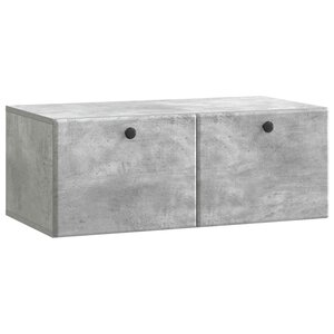 vidaXL Meuble TV mural 78 5 x 41 x 30 cm Gris béton Bois d'ingénierie