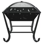 vidaXL Foyer avec tisonnier 50 cm XXL acier