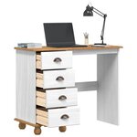 vidaXL Bureau ASKIM Blanc 95 x 40 x 75 cm Bois massif en pin
