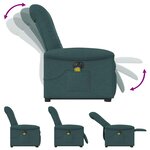 vidaXL Fauteuil inclinable de massage électrique Vert foncé Tissu