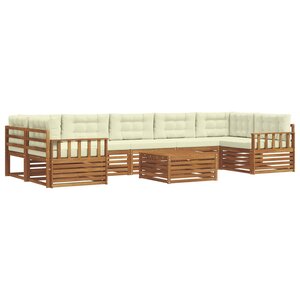 vidaXL Ensemble de canapés d'extérieur 8 pc Naturel et Crème