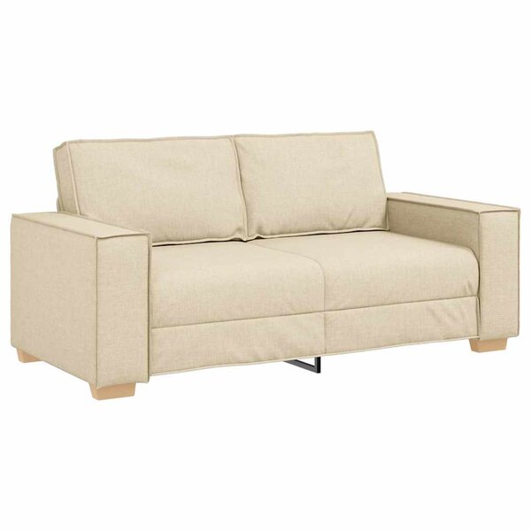 vidaXL Canapé 2 places Crème 140 cm Tissu