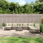 vidaXL Salon de jardin 10 Pièces avec coussins anthracite résine tressée