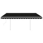 vidaXL Auvent rétractable automatique avec poteaux 4 5x3 m Anthracite