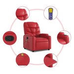 vidaXL Fauteuil de massage inclinable rouge similicuir