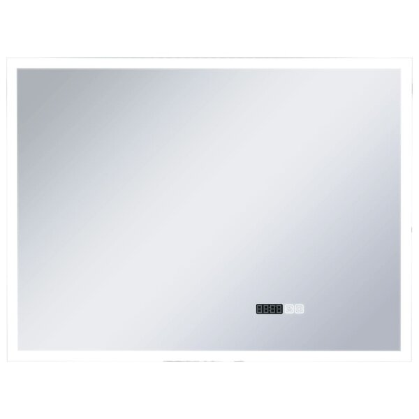 vidaXL Miroir à LED et capteur tactile et affichage d'heure 80x60 cm