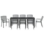 vidaXL Set de jardin et salle à manger 9 pièces Anthracite Acier