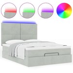vidaXL Cadre de lit ottoman avec matelas gris clair 140x200 cm velours
