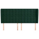 vidaXL Tête de lit avec oreilles Vert foncé 203x23x118/128 cm Velours