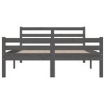 vidaXL Cadre de lit Gris Bois massif 150x200 cm Très grand