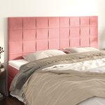 vidaXL Têtes de lit 4 Pièces Rose 80x5x78/88 cm Velours
