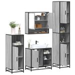 vidaXL Ensemble de meubles de salle de bain 4 Pièces sonoma gris
