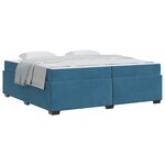 vidaXL Cadre de lit avec matelas Bleu foncé 200 x 200 cm tissu
