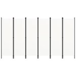 vidaXL Cloison de séparation 6 panneaux Blanc 300x180 cm