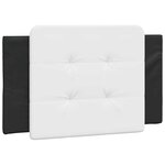 vidaXL Cadre de lit sans matelas Zadar noir et blanc 100x200 cm similicuir