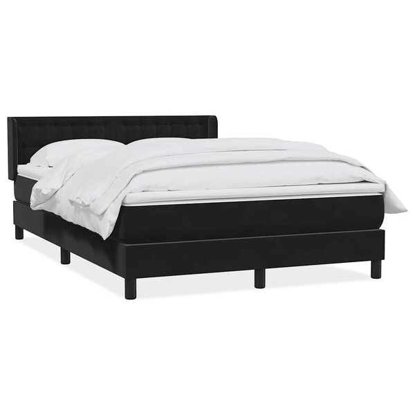 vidaXL Sommier à lattes de lit avec matelas noir 160x210 cm velours