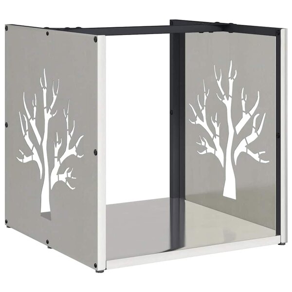 vidaXL Portant de bois de chauffage 40x40x40 cm acier inoxydable